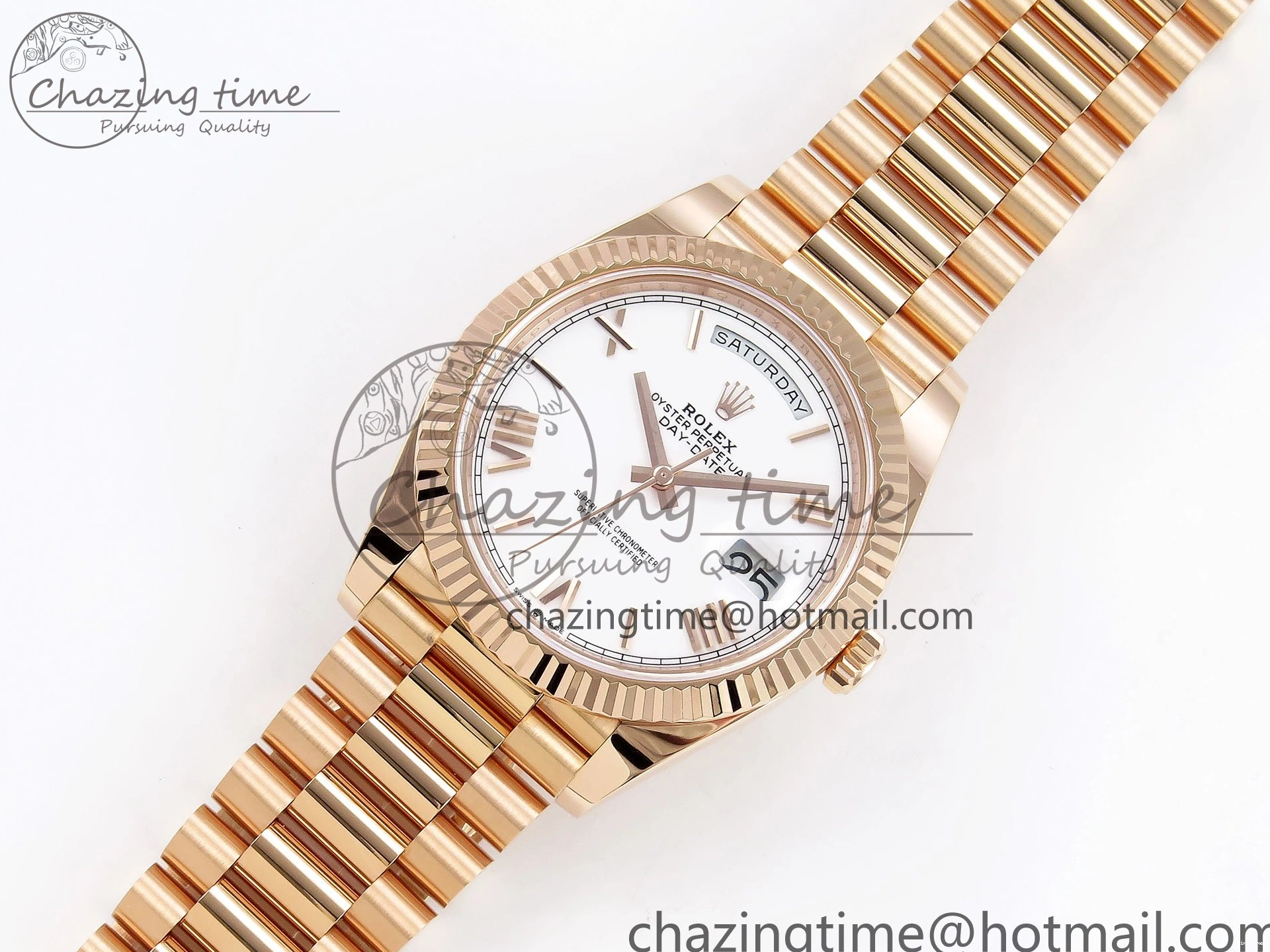 MiroTime 0318 Day Date 40 RG 228235 ARF 1:1 Best Edition White Roman Dial on President Bracelet VR Bright 1510